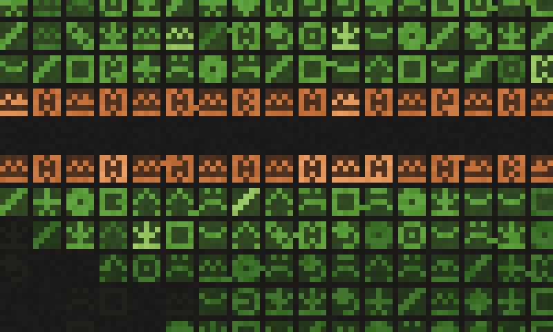 A close-up of the new card: rows of green glyphs, and two copper rows where the lips are